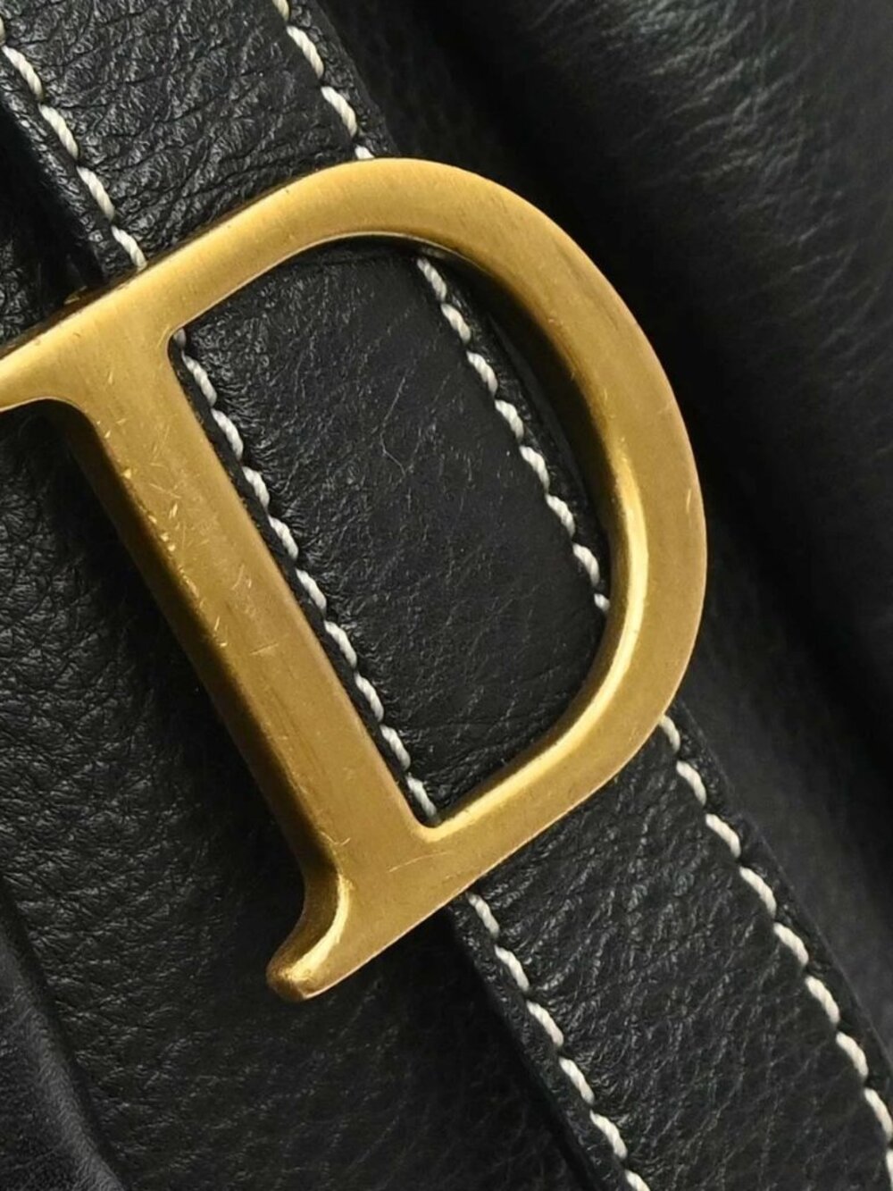 Christian Dior Black Leather Double Saddle Handbag MA-0064 197437 - Picture 3 of 14